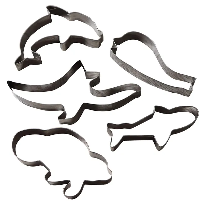 zenker-44855-set-5-formine-tagliabiscotti-animali-marini-delfino-balena-gabbiano image 1