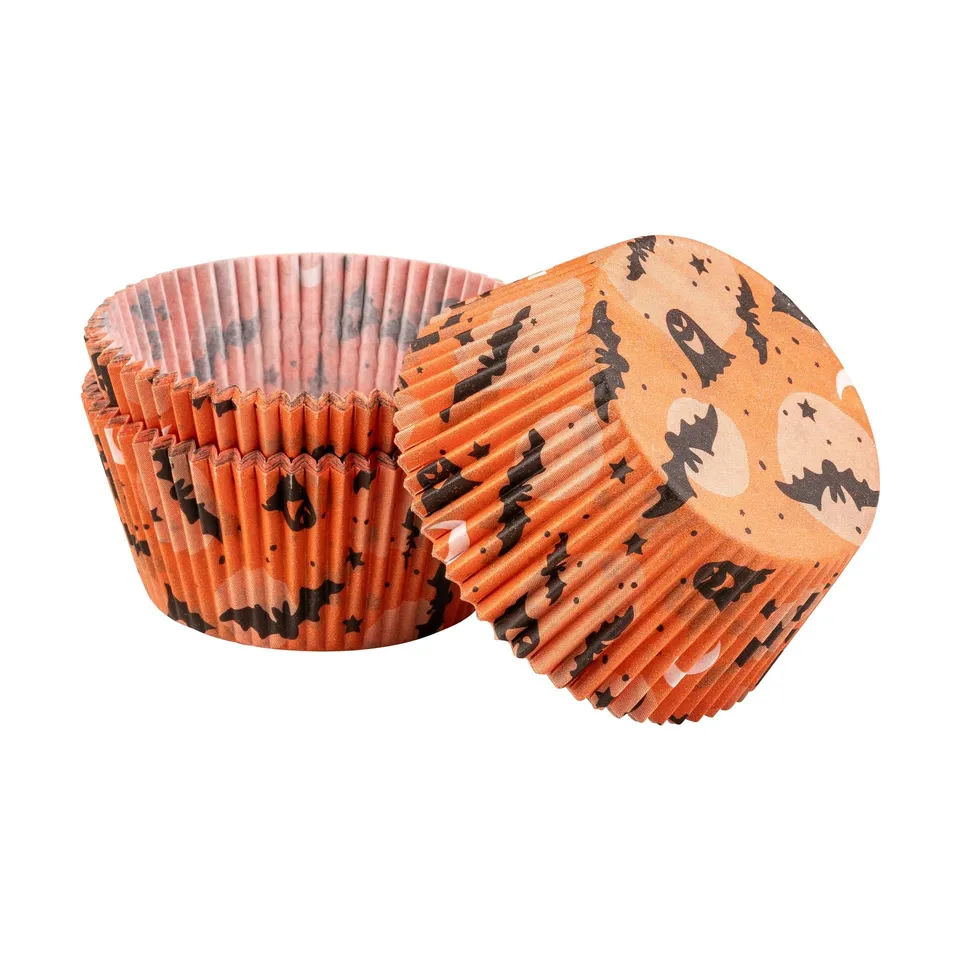zenker-50-pirottini-in-carta-per-cupcake-e-muffin-tema-halloween-pipistrelli-e-f image 1