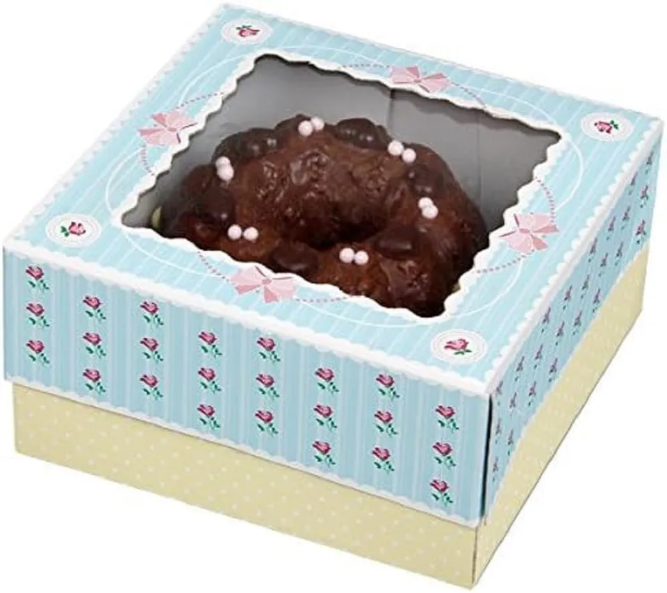 zenker-set-2-scatole-regalo-per-cupcake-e-minitorta-in-carta-multicolore-34-x-16 image 1