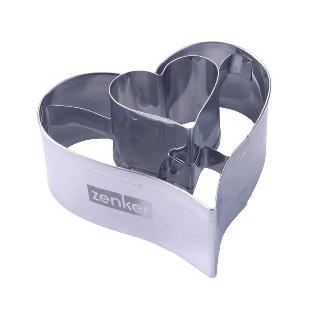 zenker-tagliabiscotti-linzer-a-cuore-2-in-1-in-acciaio-inossidabile-stampo-per-b image 1