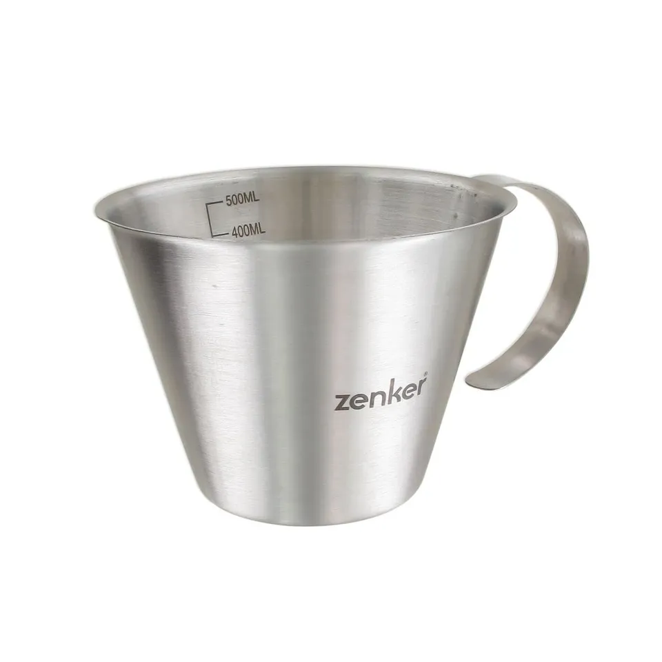 zenker-misurino-graduato-500-ml-in-acciaio-inox-con-maniglia-e-beccuccio-12-x-6- image 1