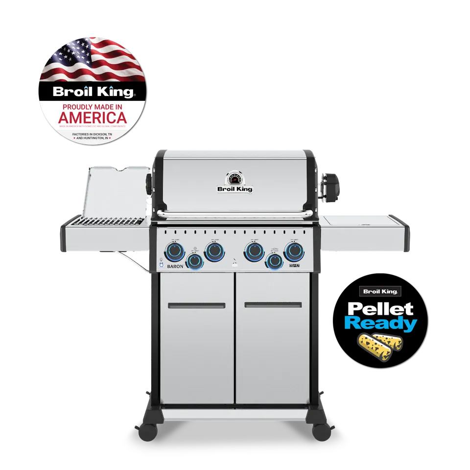 broil-king-baron-s-490-pro-infrared-barbecue-a-gas-4-fuochi-con-fornello-lateral image 1