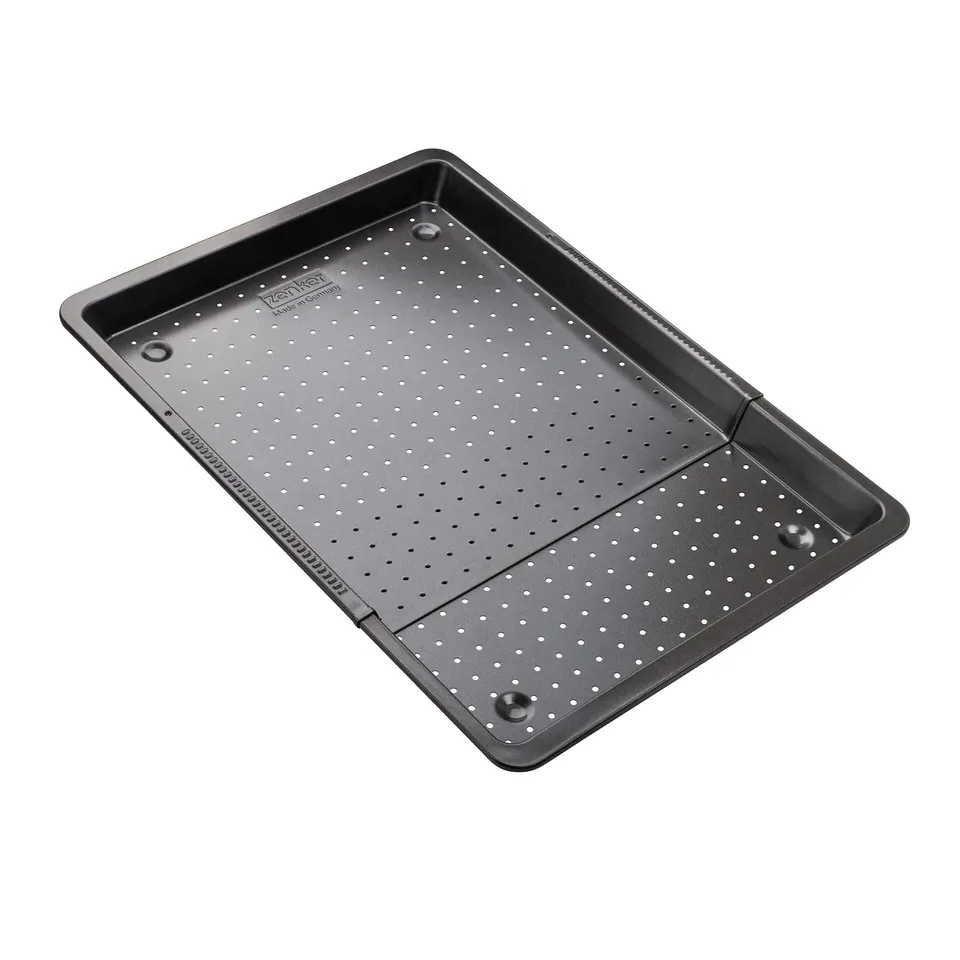 zenker-piastra-forata-estensibile-37-52-cm-teglia-xxl-in-carbon-steel-antiaderen image 1