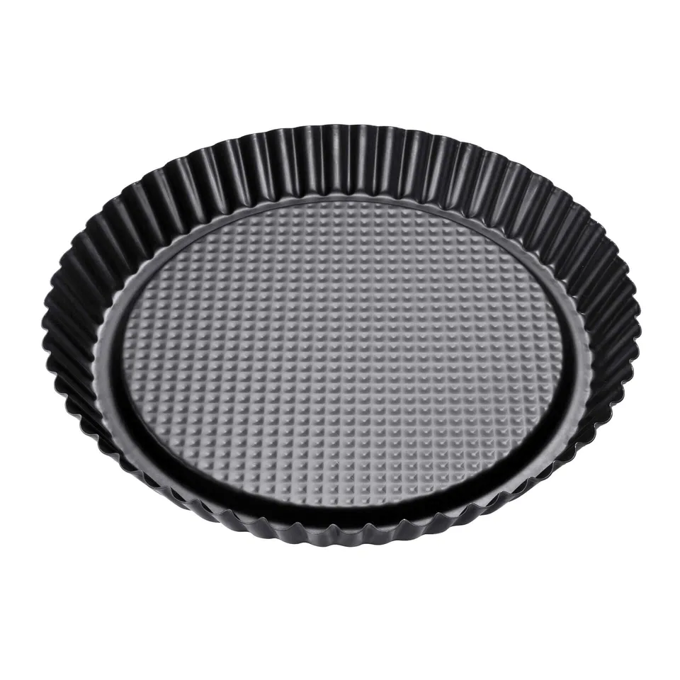 zenker-stampo-crostata-fondo-a-nido-d-ape-28-cm-linea-black-metallic-acciaio-con image 1