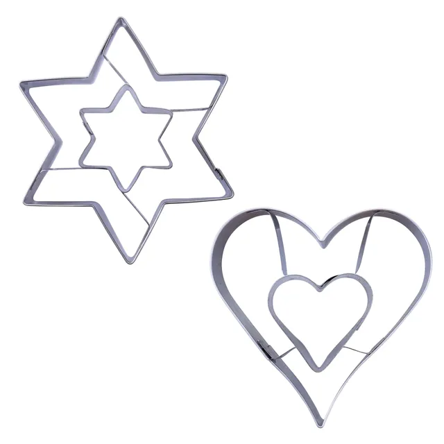 zenker-set-2-tagliabiscotti-linzer-a-cuore-e-stella-in-acciaio-inossidabile-desi image 1
