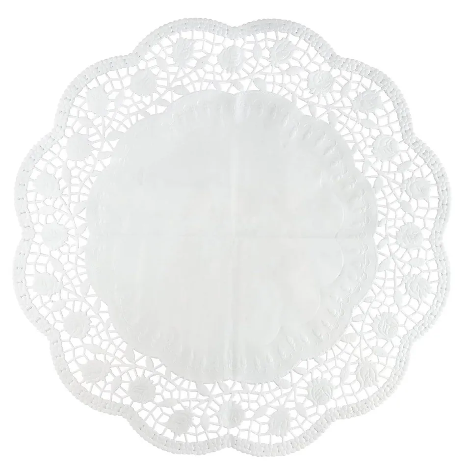 zenker-44766-0-set-da-15-tovagliette-sottotorta-in-carta-bianca-antigrasso-tonda image 1