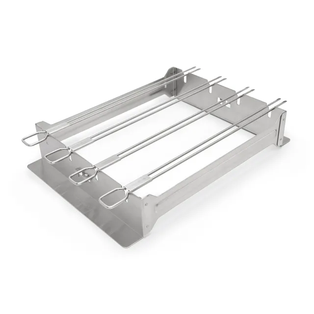 broil-king-porta-spiedini-stretto-in-acciaio-inox-set-4-spiedini-a-doppia-punta- image 1