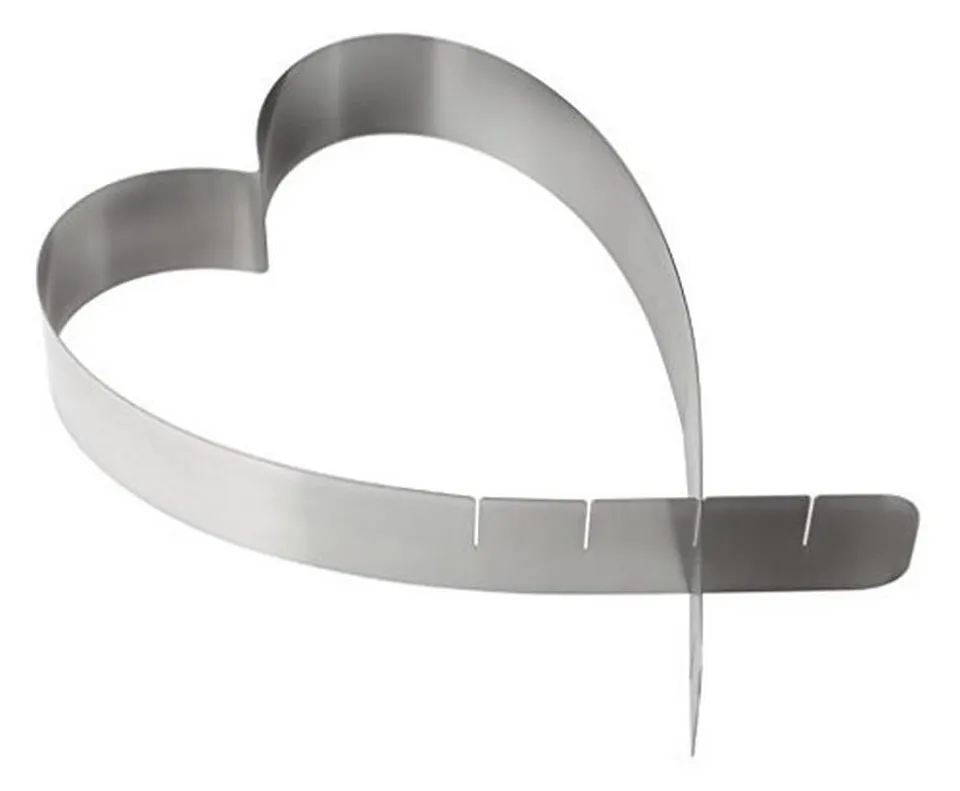 fackelmann-zenker-anello-per-torte-regolabile-a-forma-di-cuore-in-acciaio-inox-p image 1