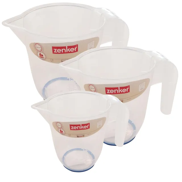 zenker-set-3-caraffe-graduate-in-plastica-alimentare-trasparente-0-5-l-1-l-2-l-r image 1