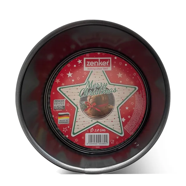 zenker-stampo-panettone-18x10-cm-merry-christmas-in-acciaio-al-carbonio-con-rive image 1