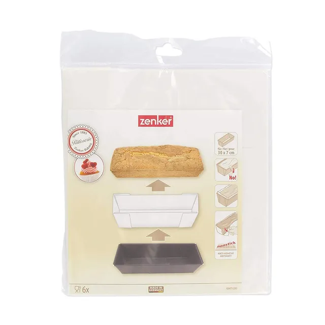 zenker-carta-da-forno-sagomata-per-plumcake-pronta-all-uso-42x22-cm-bianco-monou image 1