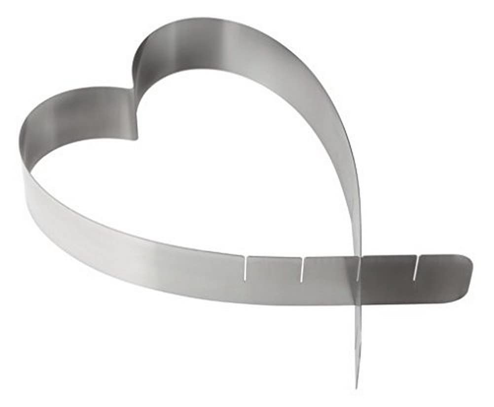 fackelmann-zenker-anello-per-torte-regolabile-a-forma-di-cuore-in-acciaio-inox-p image 1