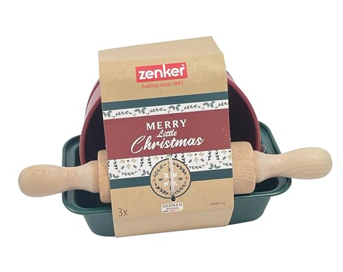 zenker-set-pasticceria-3-pezzi-natalizio-tortiera-antiaderente-12x5-cm-mini-plum image 5