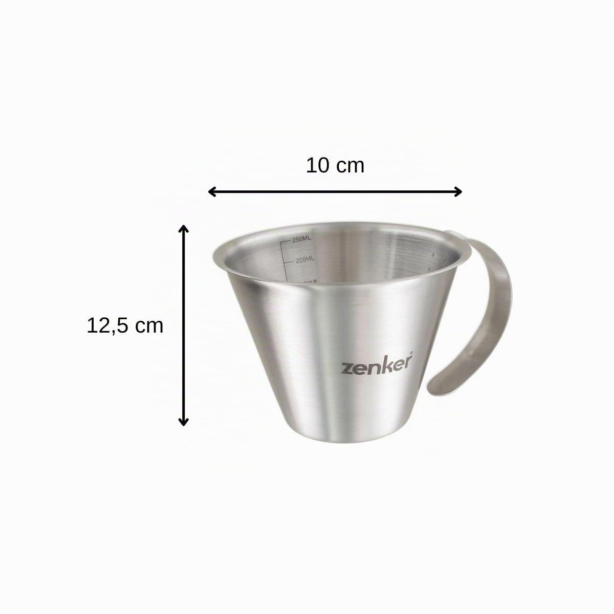 zenker-misurino-graduato-250-ml-in-acciaio-inossidabile-con-maniglia-e-beccuccio image 3