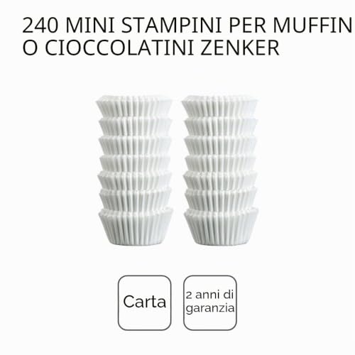 zenker-mini-pirottini-per-muffin-in-carta-bianca-confezione-da-240-unit image 8