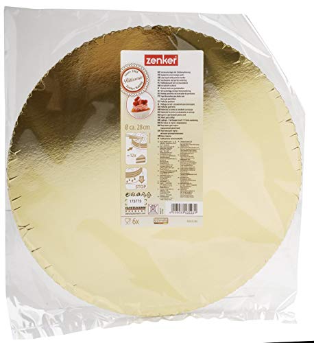 zenker-sottotorta-in-carta-oro-28cm-con-marcatura-a-pezzi-confezione-6-pezzi image 5