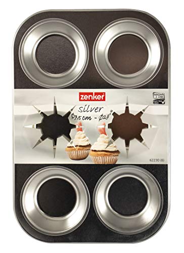 zenker-stampo-cupcake-muffin-6-impronte-29x19-5x3-cm-in-acciaio-stagnato-argento image 4