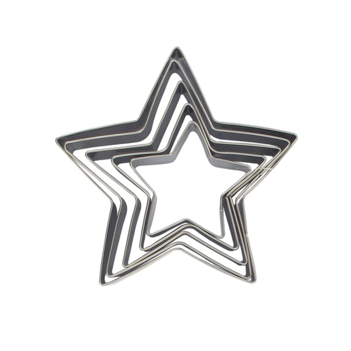zenker-44813-set-di-5-tagliapasta-a-forma-di-stella-in-acciaio-inox-6-12-x-2-5-c image 1