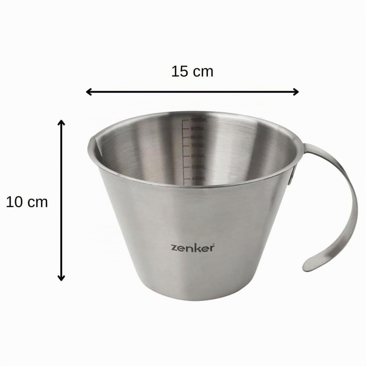 zenker-misurino-graduato-1000-ml-in-acciaio-inossidabile-con-maniglia-e-beccucci image 2