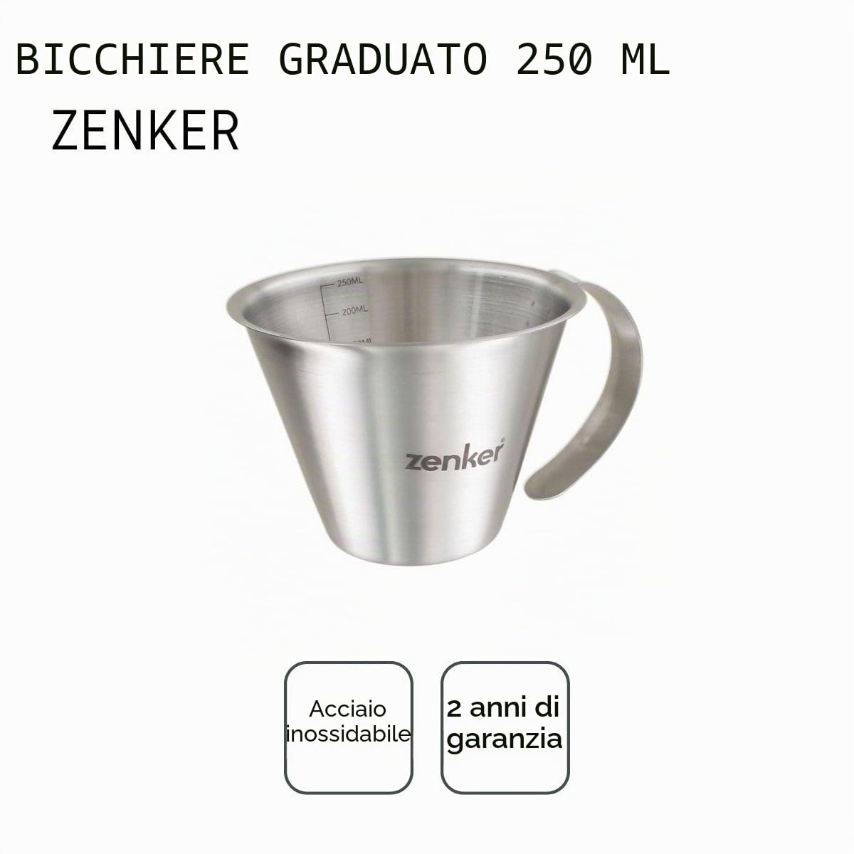 zenker-misurino-graduato-250-ml-in-acciaio-inossidabile-con-maniglia-e-beccuccio image 4