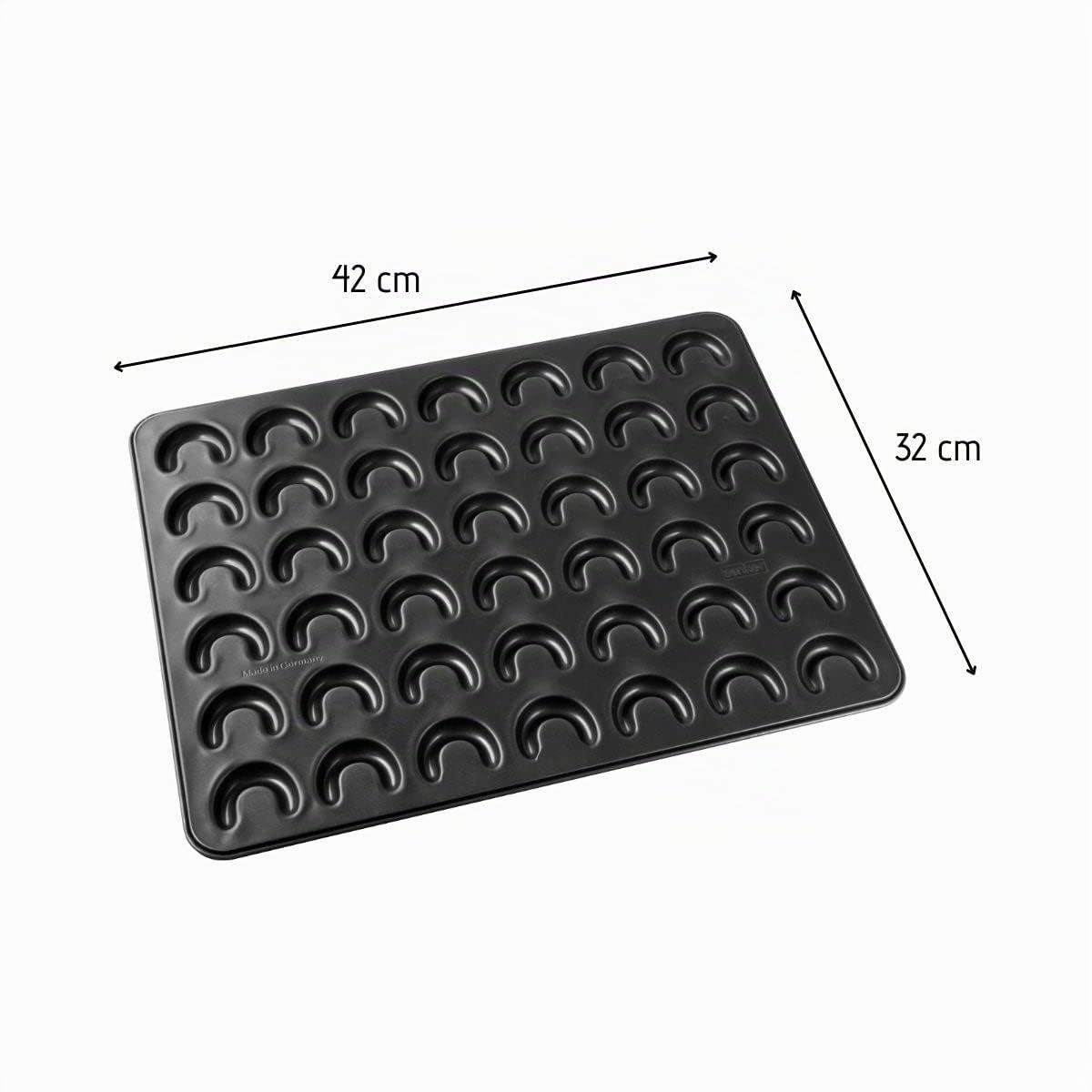 zenker-teglia-per-biscotti-a-mezzaluna-42x32-cm-antiaderente-42-impronte-cornett image 4