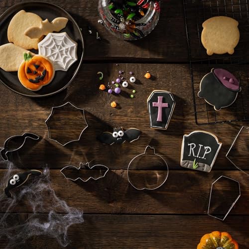 zenker-set-7-tagliabiscotti-halloween-acciaio-inossidabile-zucca-teschio-pipistr image 5