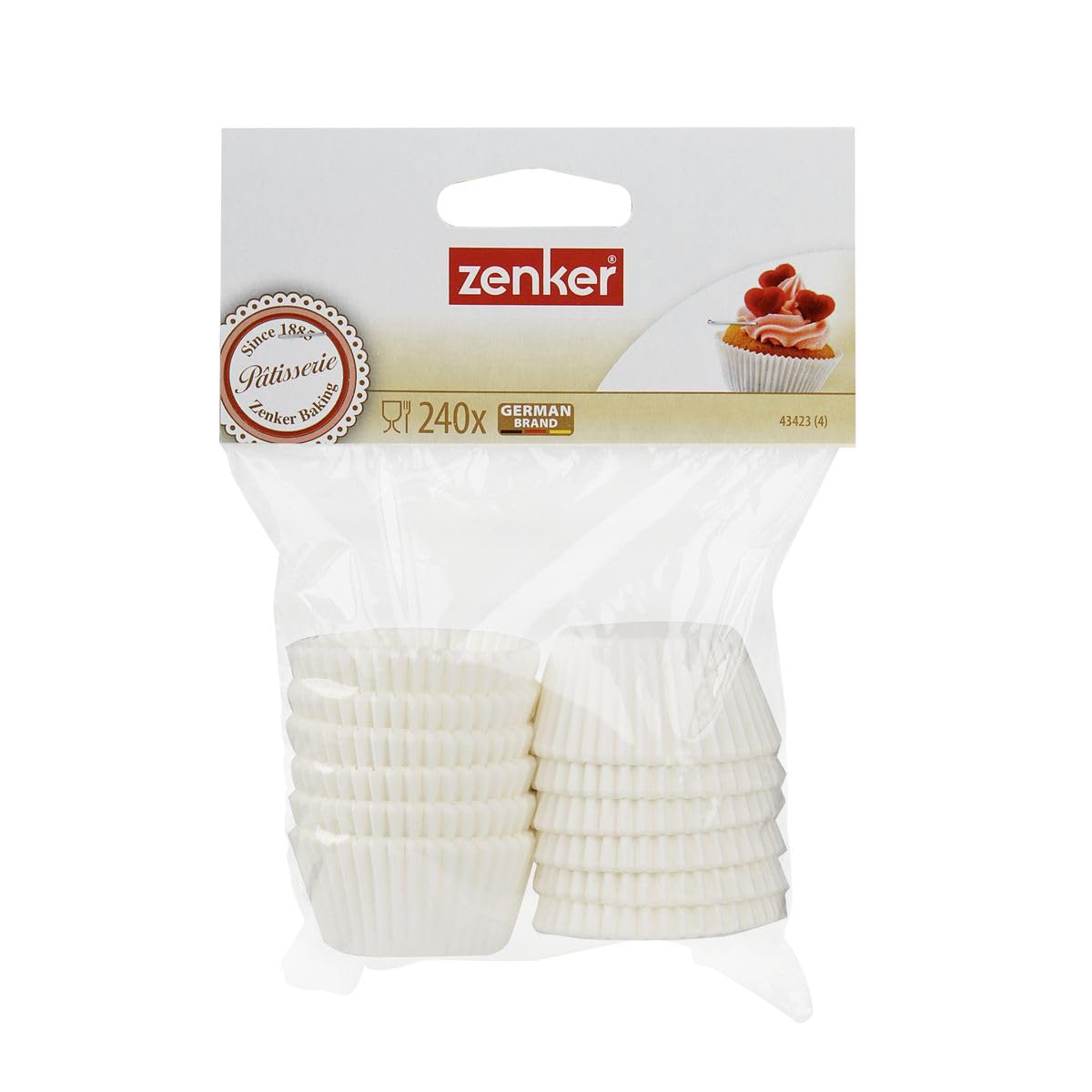 zenker-mini-pirottini-per-muffin-in-carta-bianca-confezione-da-240-unit image 4