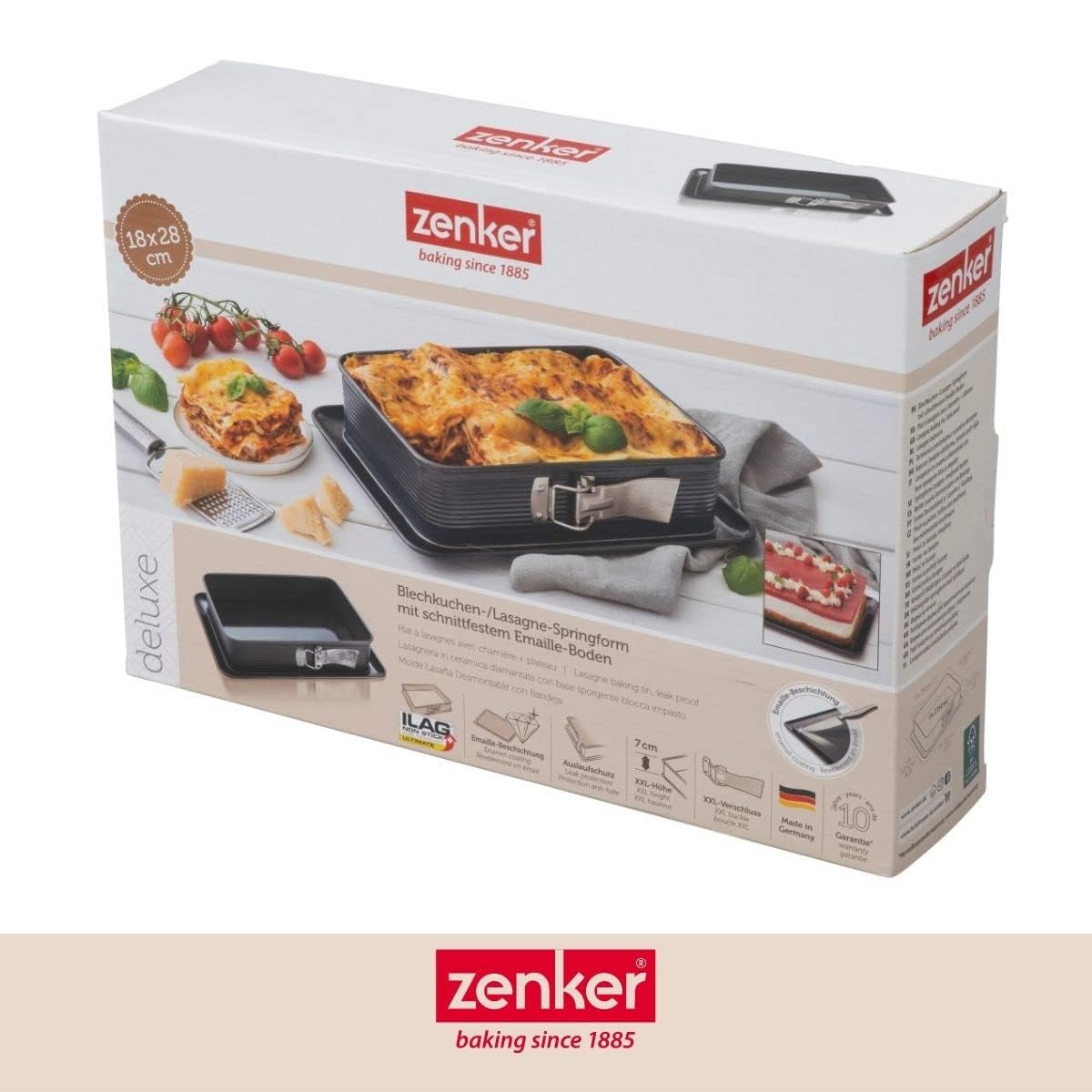 zenker-7021-teglia-apribile-per-lasagne-deluxe-base-smaltata-anti-perdita-nero-m image 2