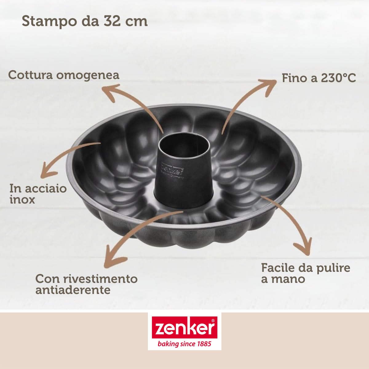 zenker-stampo-ciambellone-da-forno-32-cm-acciaio-antiaderente-fino-a-230-c-per-p image 6