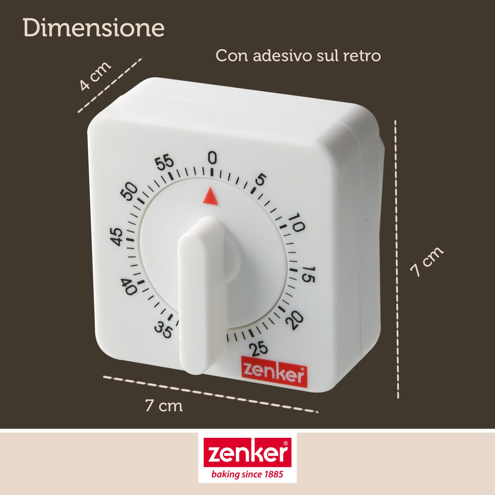 zenker-fackelmann-contaminuti-meccanico-quadrato-in-plastica-bianca-7-x-7-x-4-cm image 4