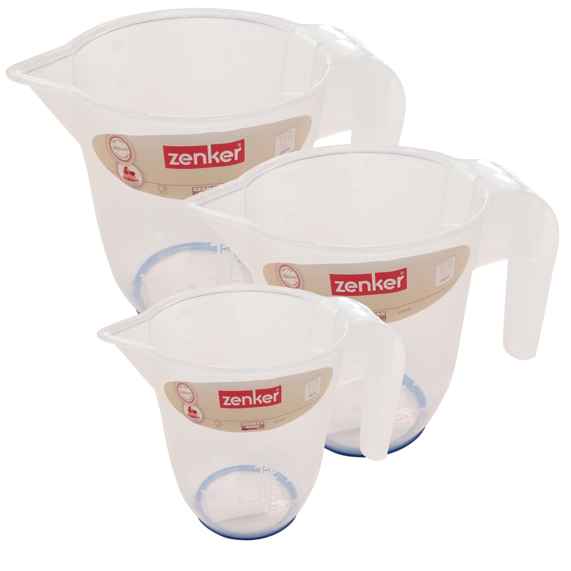 zenker-set-3-caraffe-graduate-in-plastica-alimentare-trasparente-0-5-l-1-l-2-l-r image 1