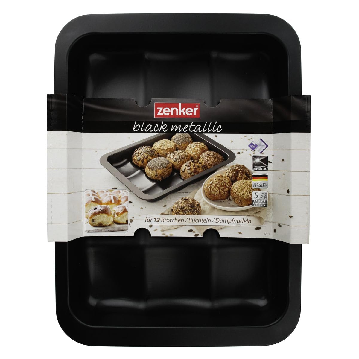 zenker-6517-teglia-antiaderente-per-12-panini-dolci-e-salati-black-metallic image 6