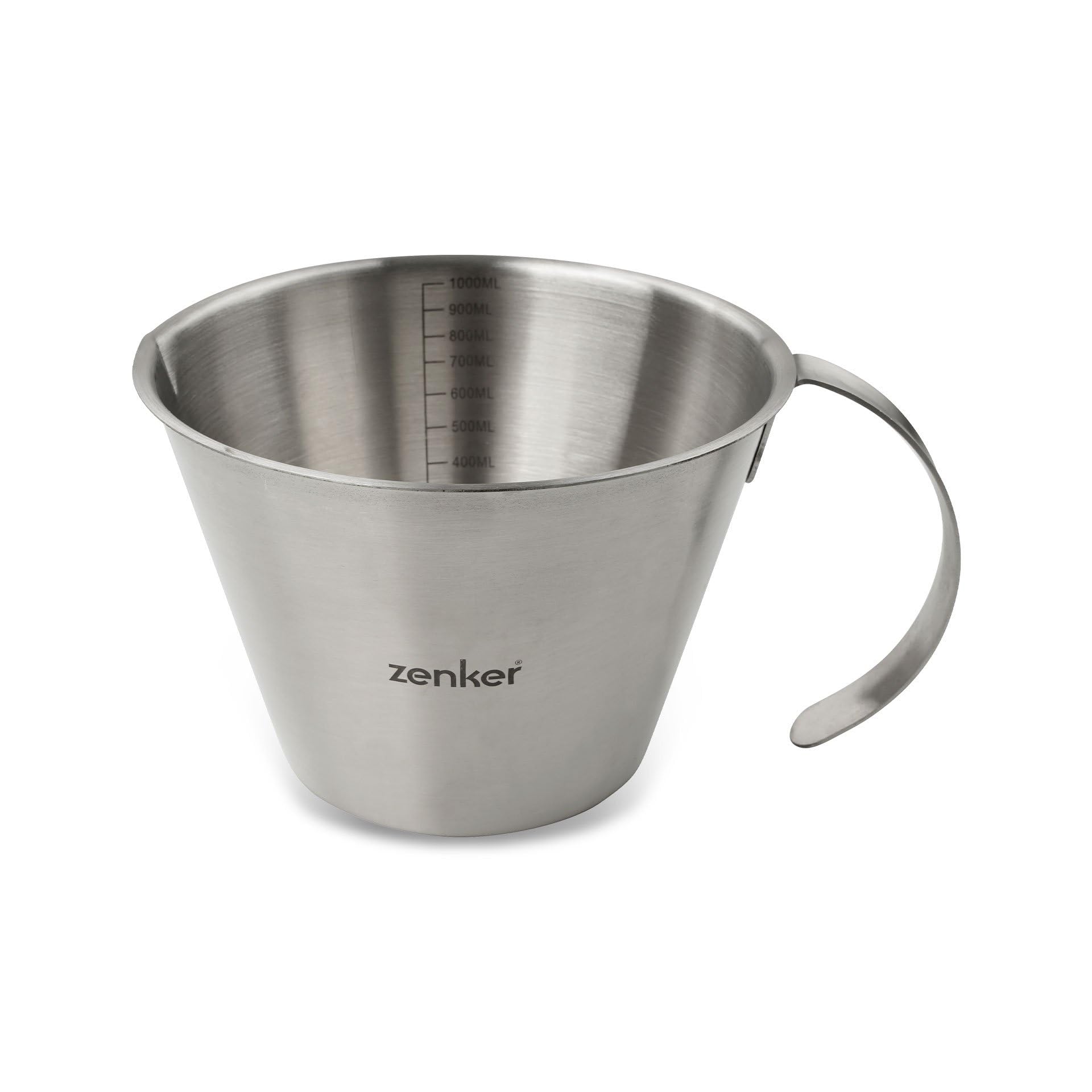 zenker-misurino-graduato-1000-ml-in-acciaio-inossidabile-con-maniglia-e-beccucci image 1