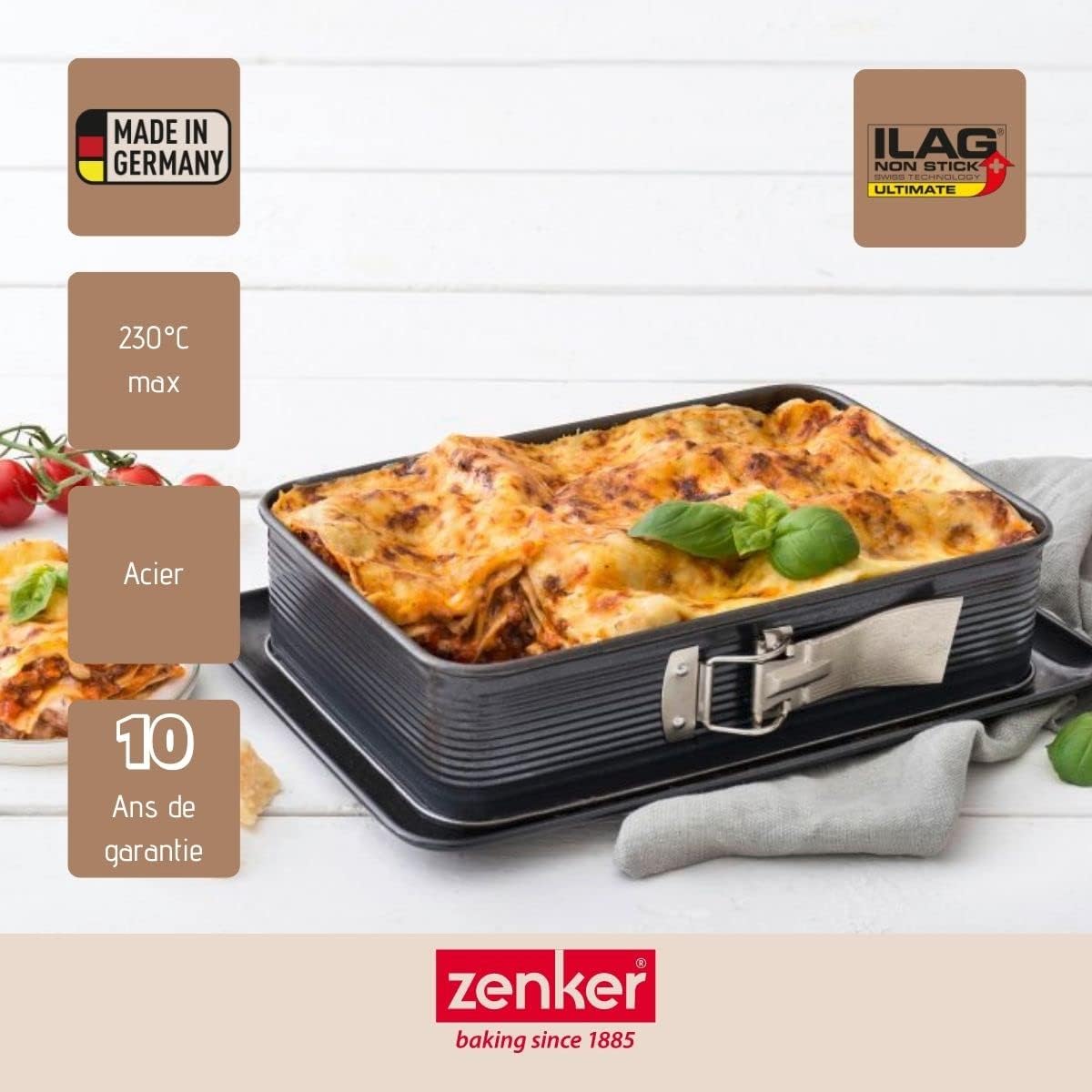 zenker-7021-teglia-apribile-per-lasagne-deluxe-base-smaltata-anti-perdita-nero-m image 4