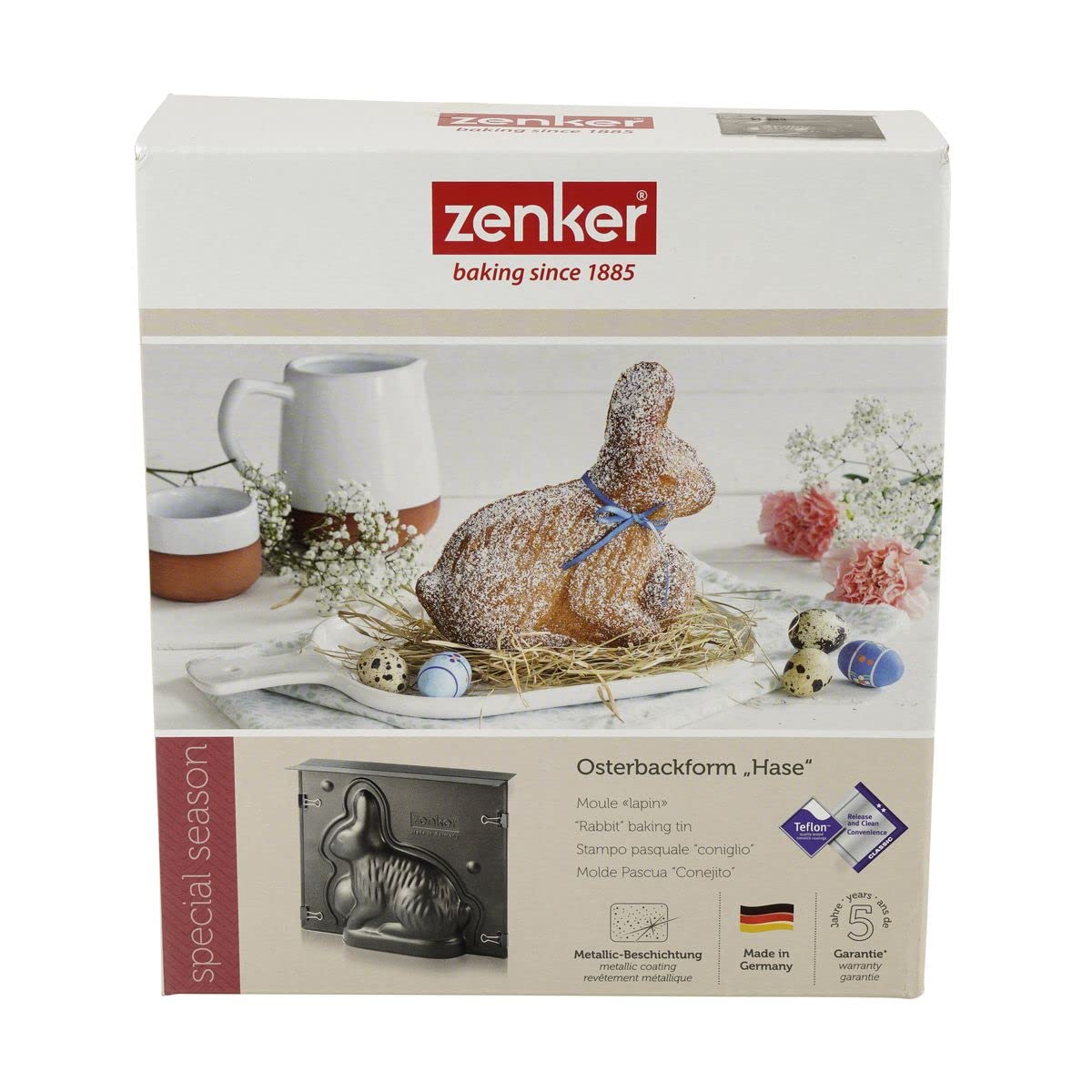 zenker-stampo-tortiera-3d-coniglietto-pasquale-22-5-x-20-cm-carbon-steel-antiade image 4
