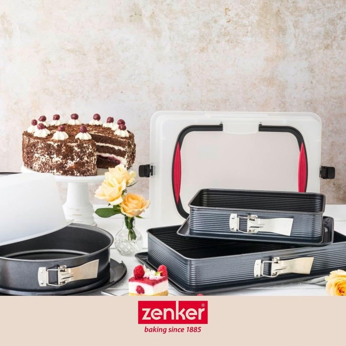 zenker-7021-teglia-apribile-per-lasagne-deluxe-base-smaltata-anti-perdita-nero-m image 7