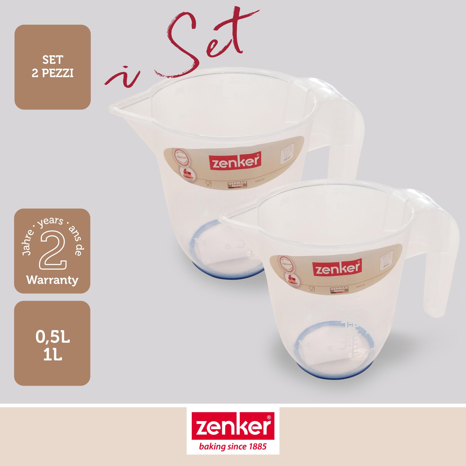 zenker-set-2-caraffe-graduate-da-cucina-0-5-l-e-1-l-in-plastica-pp-ideali-per-fr image 2