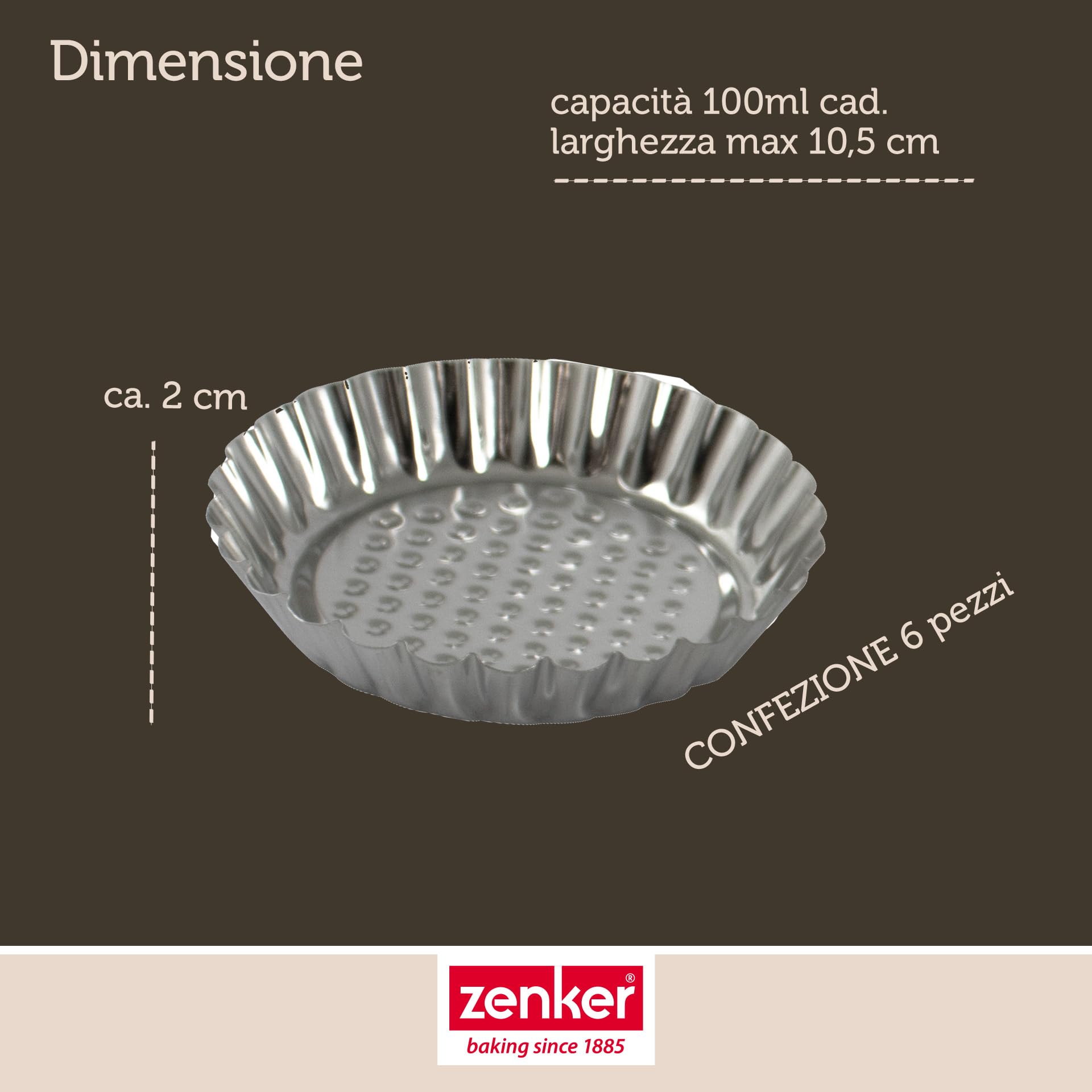 zenker-set-stampo-crostata-28-cm-6-stampi-monoporzione-9-5-cm-in-banda-stagnata- image 4