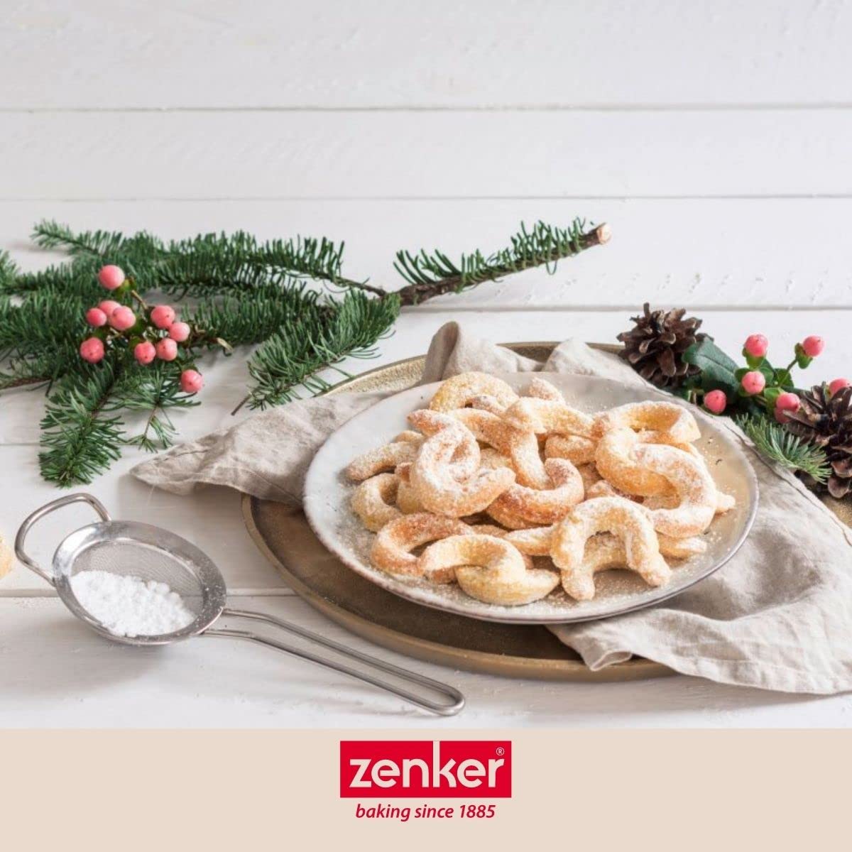 zenker-teglia-per-biscotti-a-mezzaluna-42x32-cm-antiaderente-42-impronte-cornett image 3