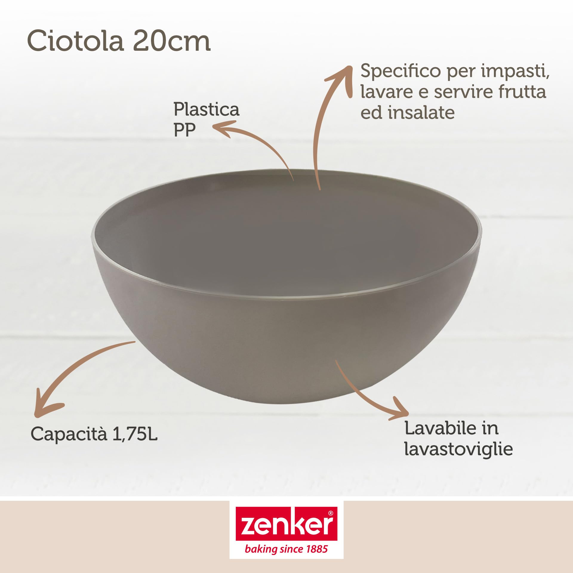 zenker-ciotola-cucina-multiuso-in-plastica-20-cm-1-7-litri-insalatiera-portafrut image 3
