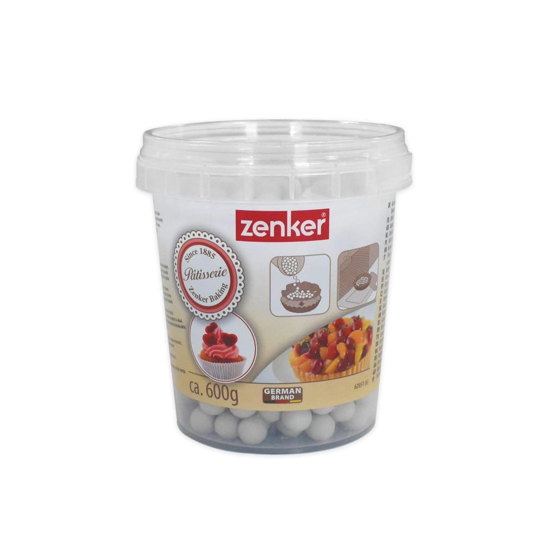 zenker-62051-sfere-per-cottura-in-ceramica-per-pasta-frolla-600-g-1-1-cm-bianco image 1