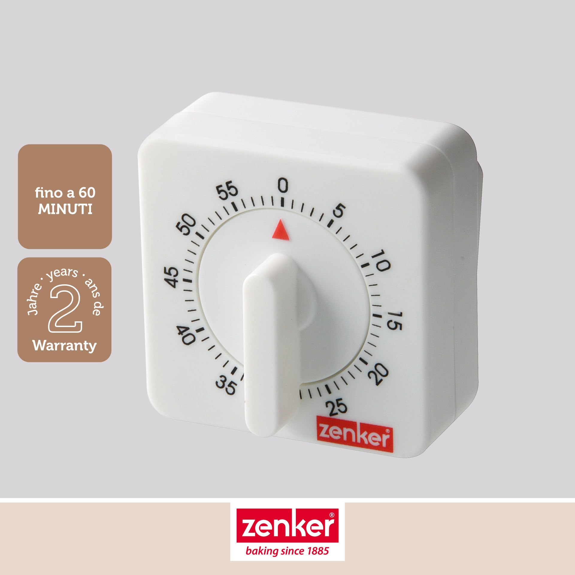 zenker-fackelmann-contaminuti-meccanico-quadrato-in-plastica-bianca-7-x-7-x-4-cm image 2
