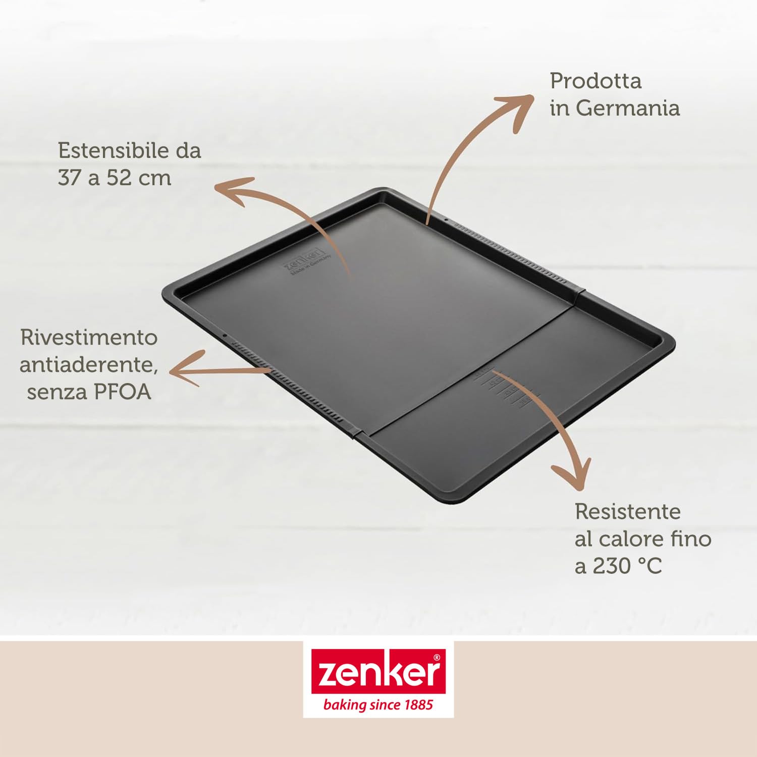 zenker-teglia-rettangolare-estensibile-37-52x33-cm-con-bloccaggio-automatico-car image 3