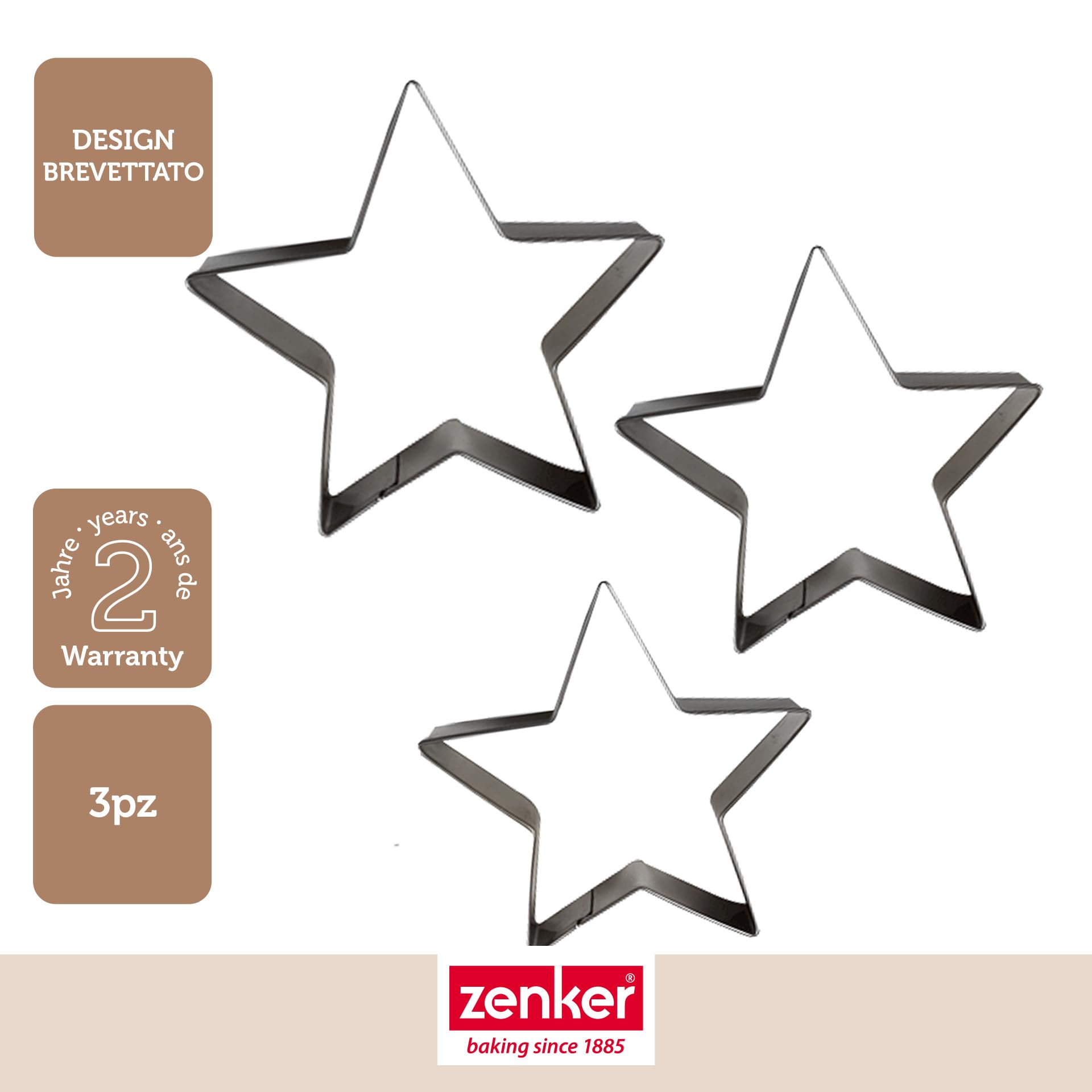 zenker-42893-set-3-coppapasta-per-biscotti-a-stella-3-misure image 3