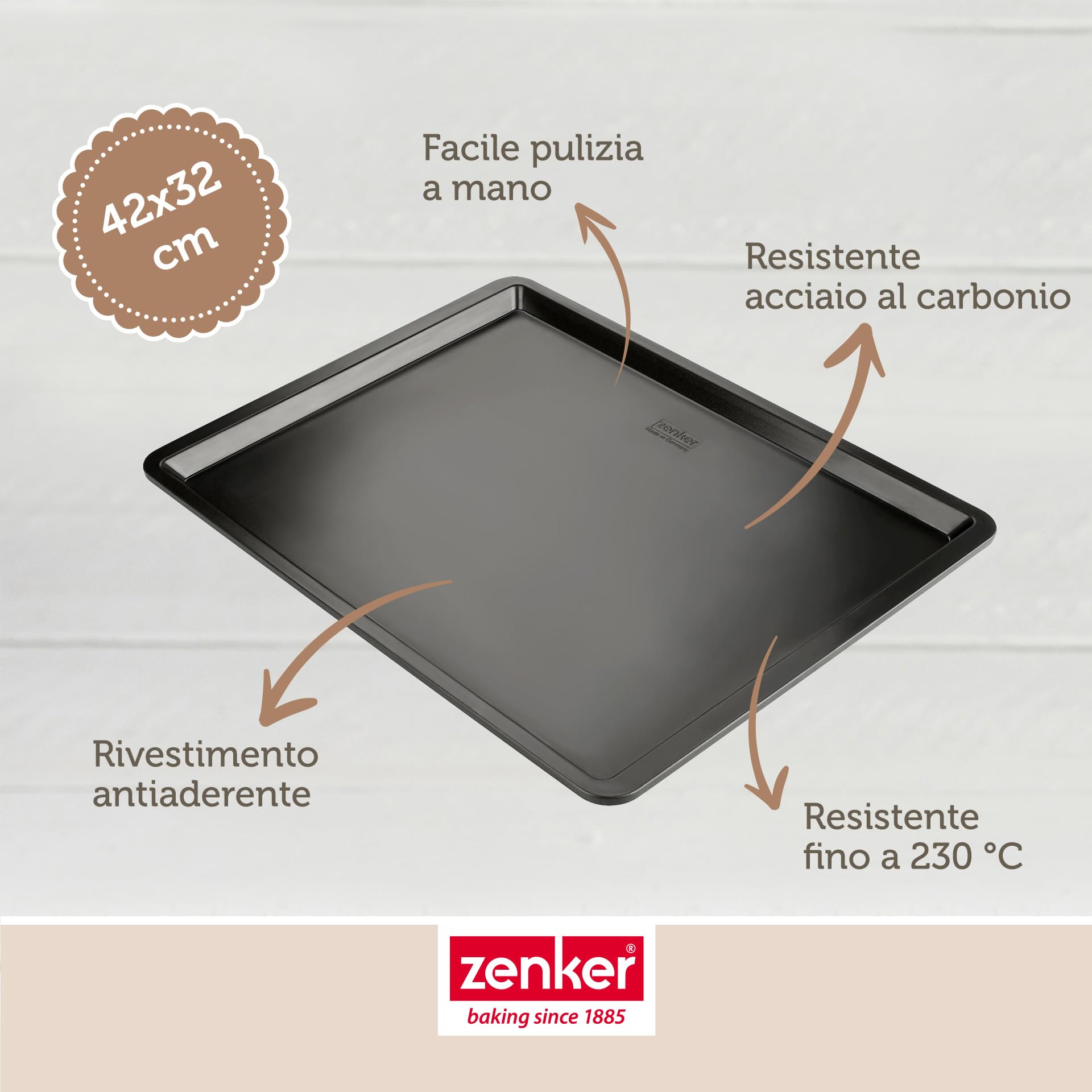 zenker-teglia-da-forno-antiaderente-42-x-32-cm-per-biscotti-pizza-focaccia-e-dol image 4