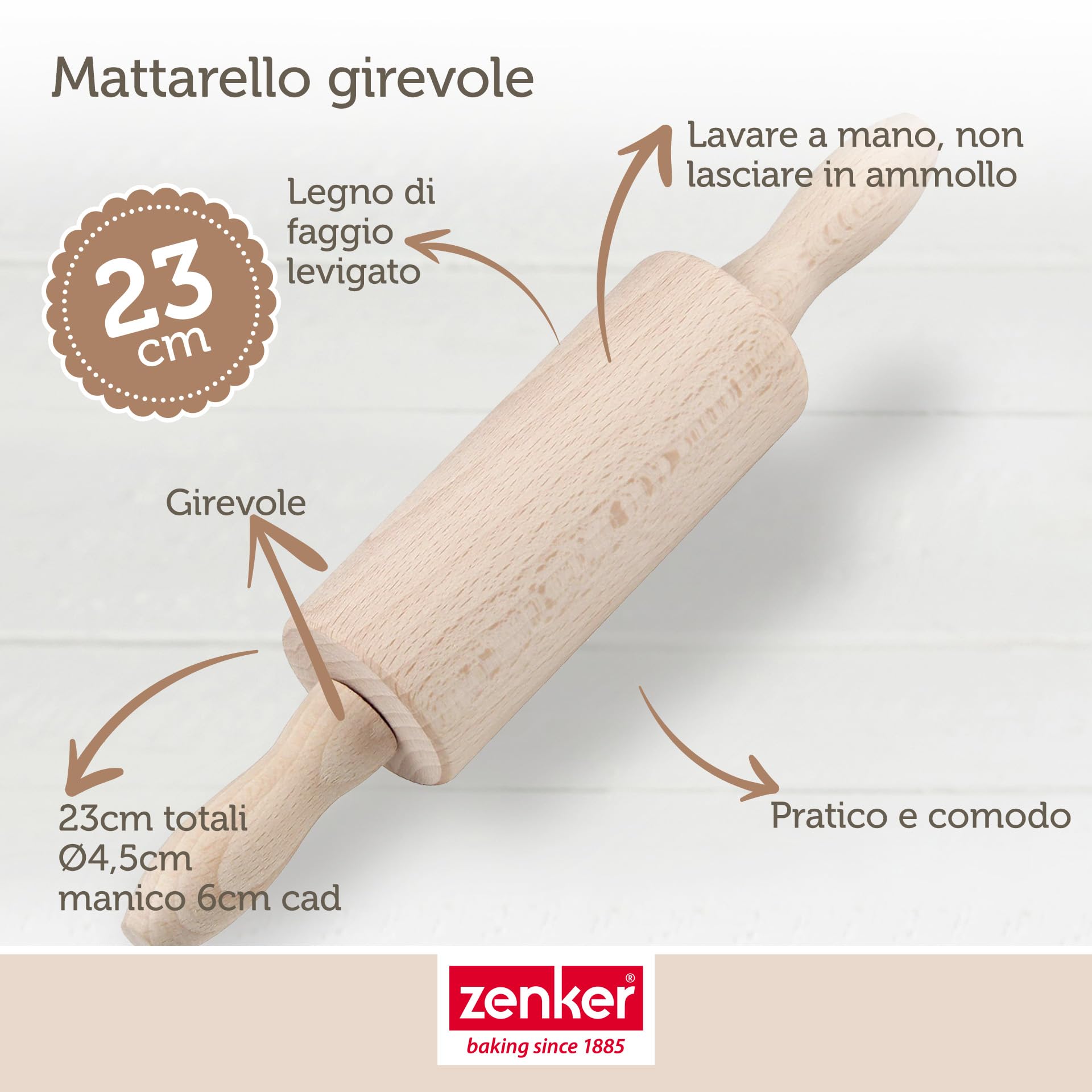 zenker-mini-mattarello-girevole-in-legno-di-faggio-24x4-5-cm-per-pasticceria-dol image 3