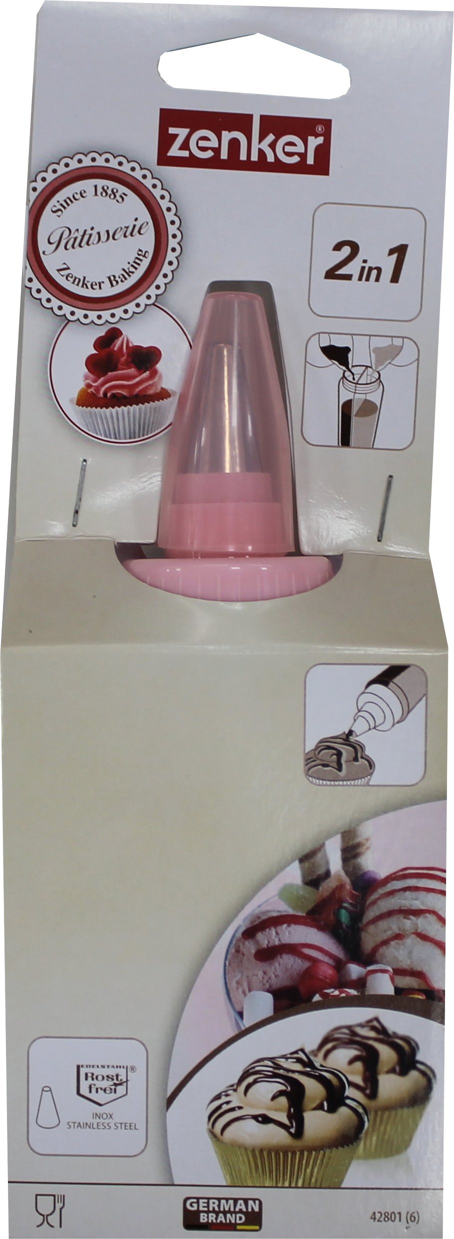 zenker-dispenser-per-condire-doppio-con-divisorio-in-plastica-trasparente-rosa-p image 2