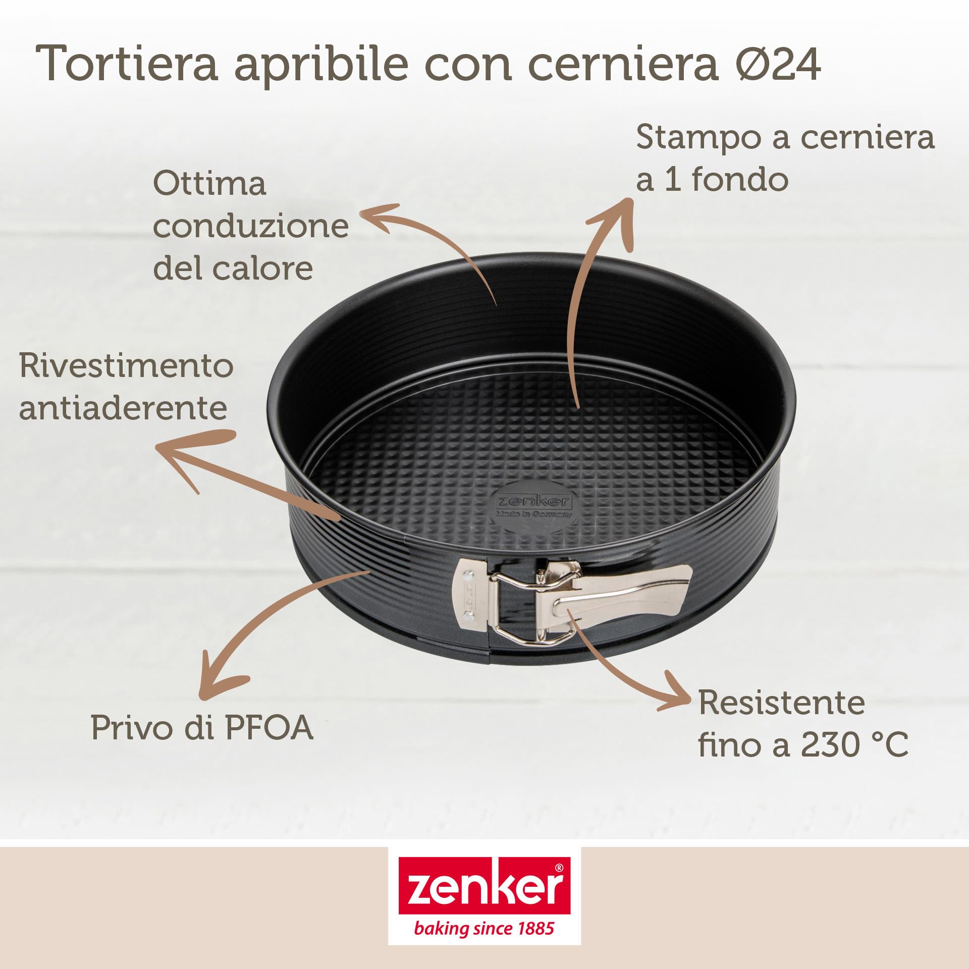 zenker-black-metallic-tortiera-apribile-24-x-6-5-cm-in-carbon-steel-con-rivestim image 2