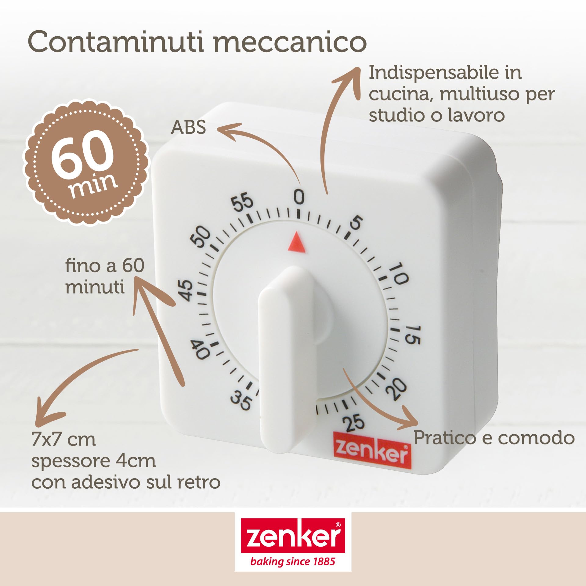 zenker-fackelmann-contaminuti-meccanico-quadrato-in-plastica-bianca-7-x-7-x-4-cm image 3