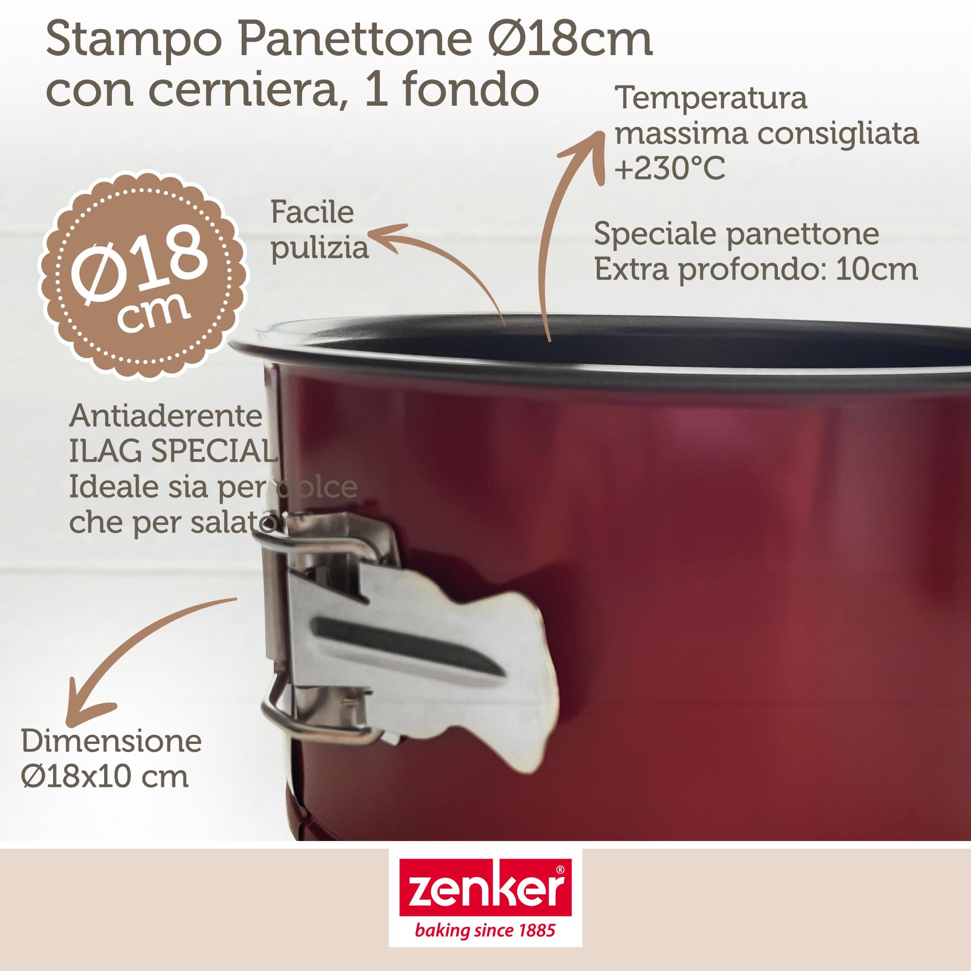 zenker-stampo-panettone-18x10-cm-merry-christmas-in-acciaio-al-carbonio-con-rive image 2